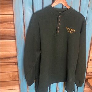 Virginia Military Institute VMI corduroy henley sweater size XL green gold